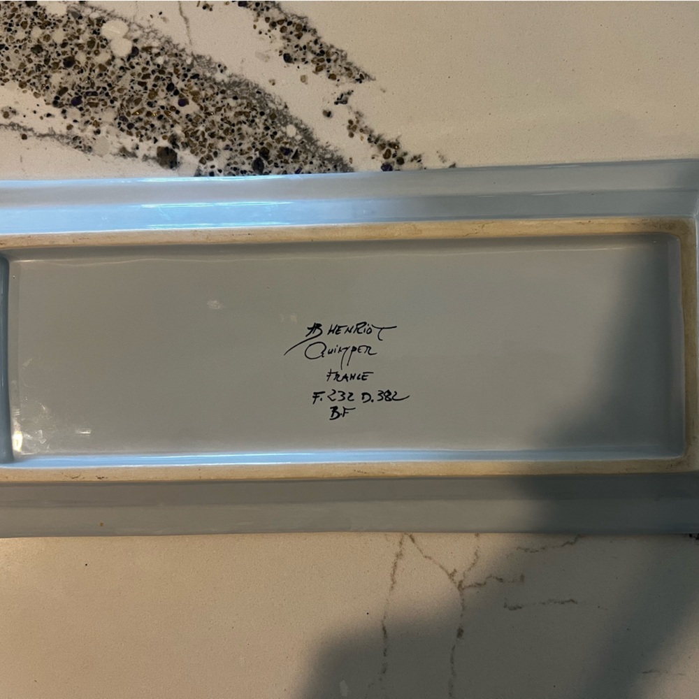 Hand-Painted Rectangular Ceramic Tray - Picture 2 of 2